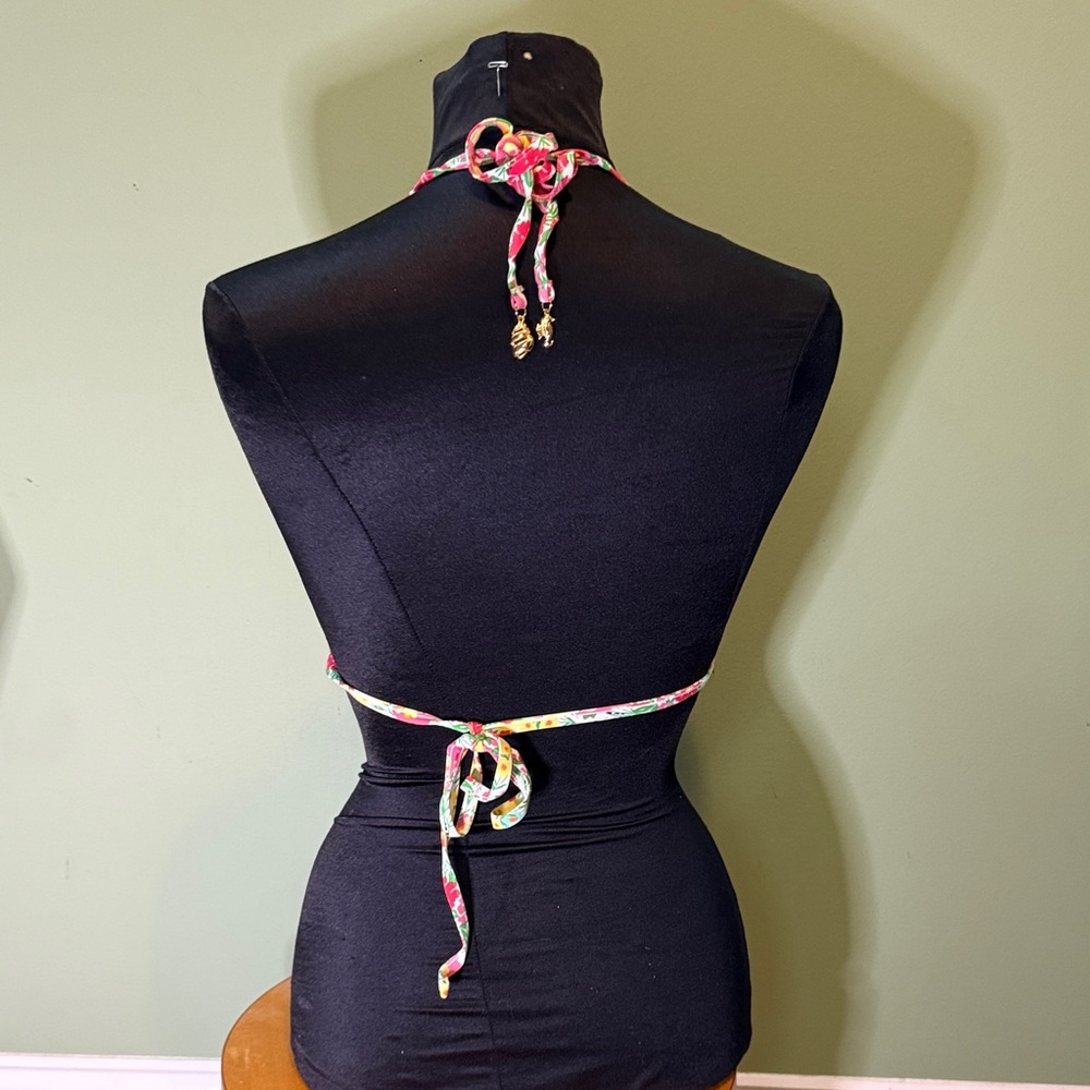 Lilly Pulitzer Floral Halter Bikini Top medium - Picture 6 of 7